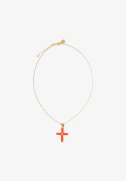 ALHAJA CULT STORE | COLLAR CORAL CROSS