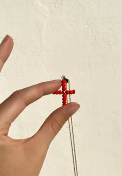 ALHAJA CULT STORE | COLLAR CORAL CROSS