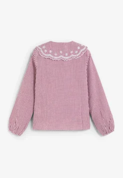 BLUSA VICHY CUELLO BORDADO