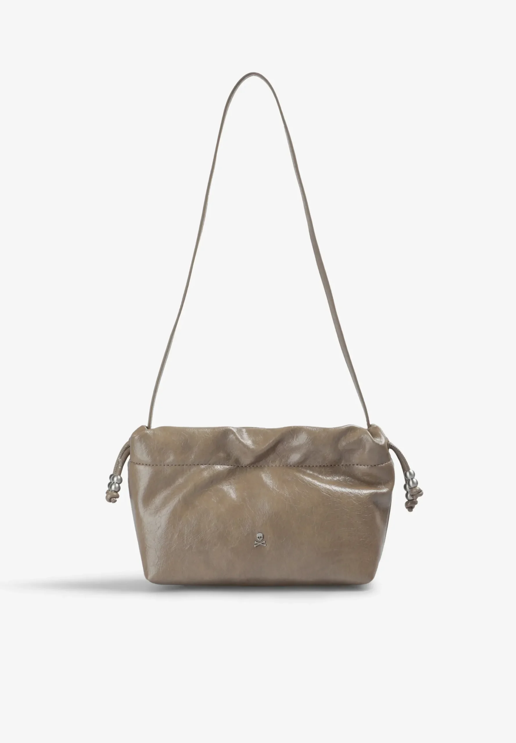 BOLSO EFECTO PIEL CON CIERRE FRUNCIDO