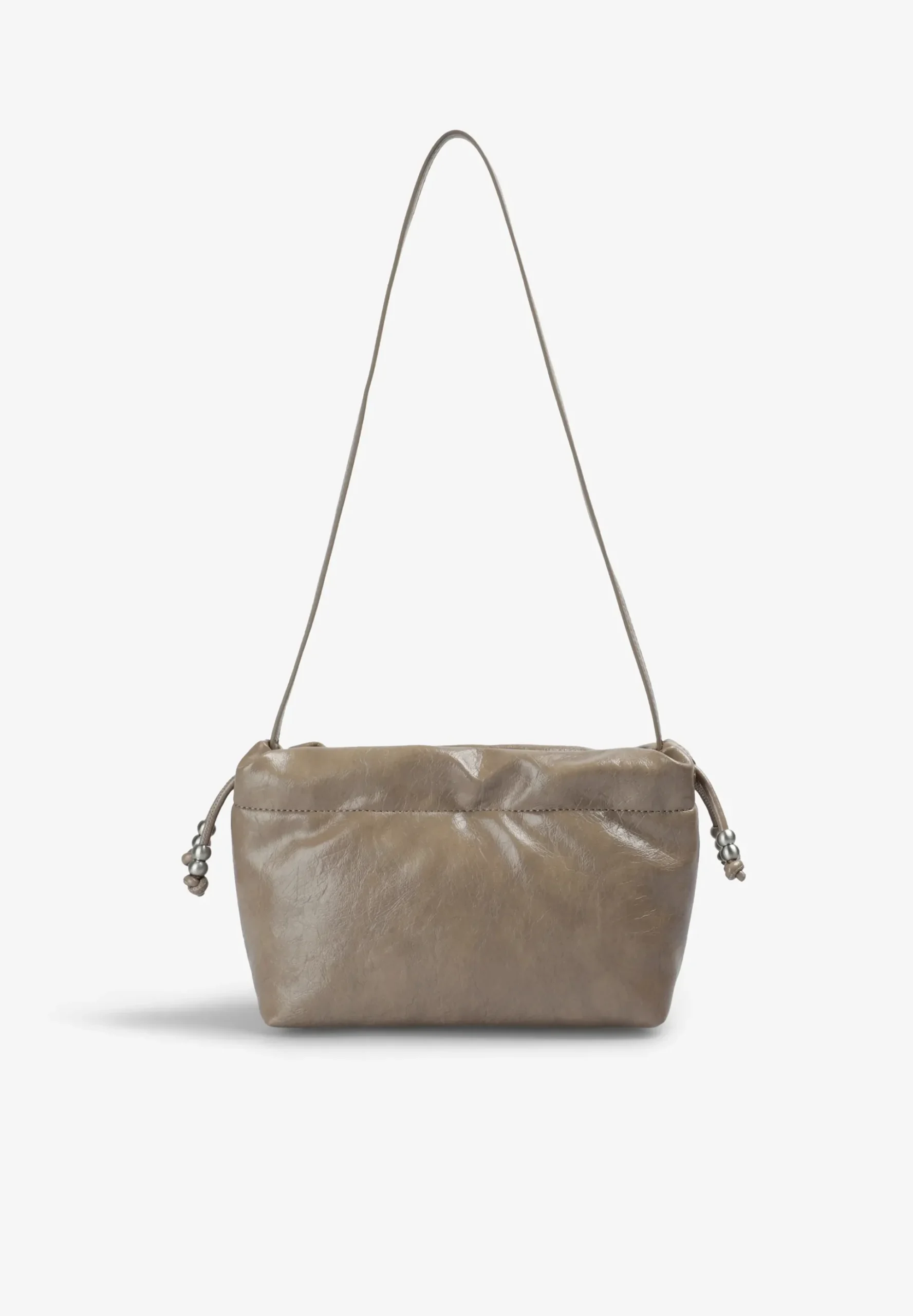BOLSO EFECTO PIEL CON CIERRE FRUNCIDO