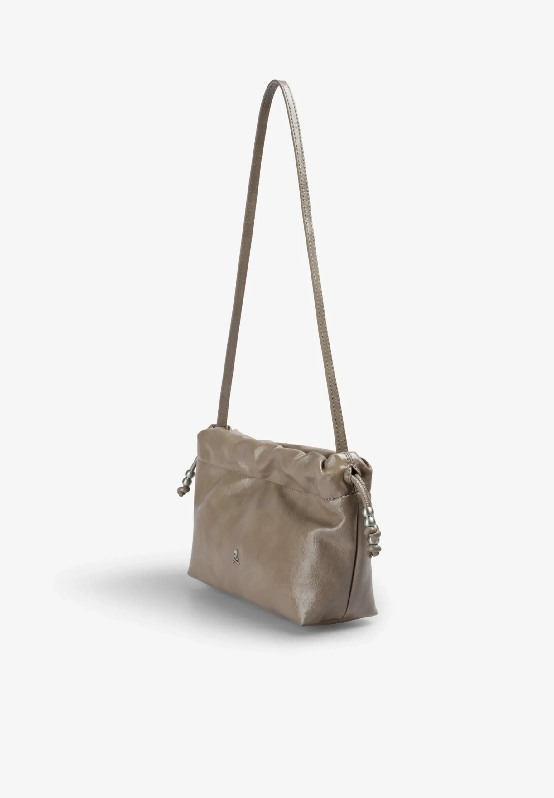 BOLSO EFECTO PIEL CON CIERRE FRUNCIDO