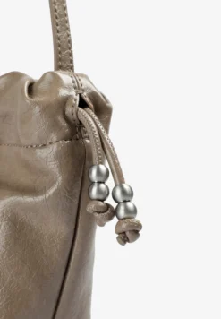 BOLSO EFECTO PIEL CON CIERRE FRUNCIDO