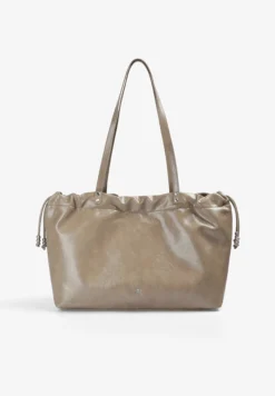 BOLSO MEDIANO EFECTO PIEL CON CIERRE FRUNCIDO