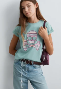 CAMISETA CALAVERA ESTAMPADA