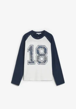CAMISETA ESTAMPADA MANGAS CONTRASTE
