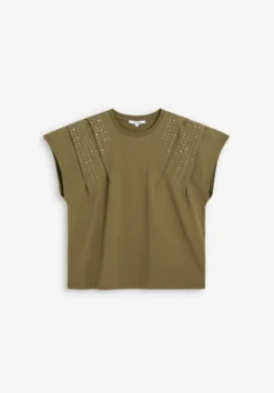 CAMISETA PLIEGUES CON STUDS