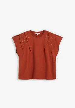 CAMISETA PLIEGUES CON STUDS