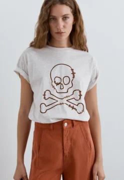 CAMISETA RELAXED CALAVERA ESTAMPADA
