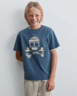 CAMISETA SKULL ESTAMPADO ÉTNICO