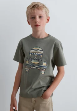 CAMISETA SKULL ESTAMPADO ÉTNICO