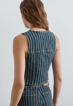 CHALECO DENIM RAYAS