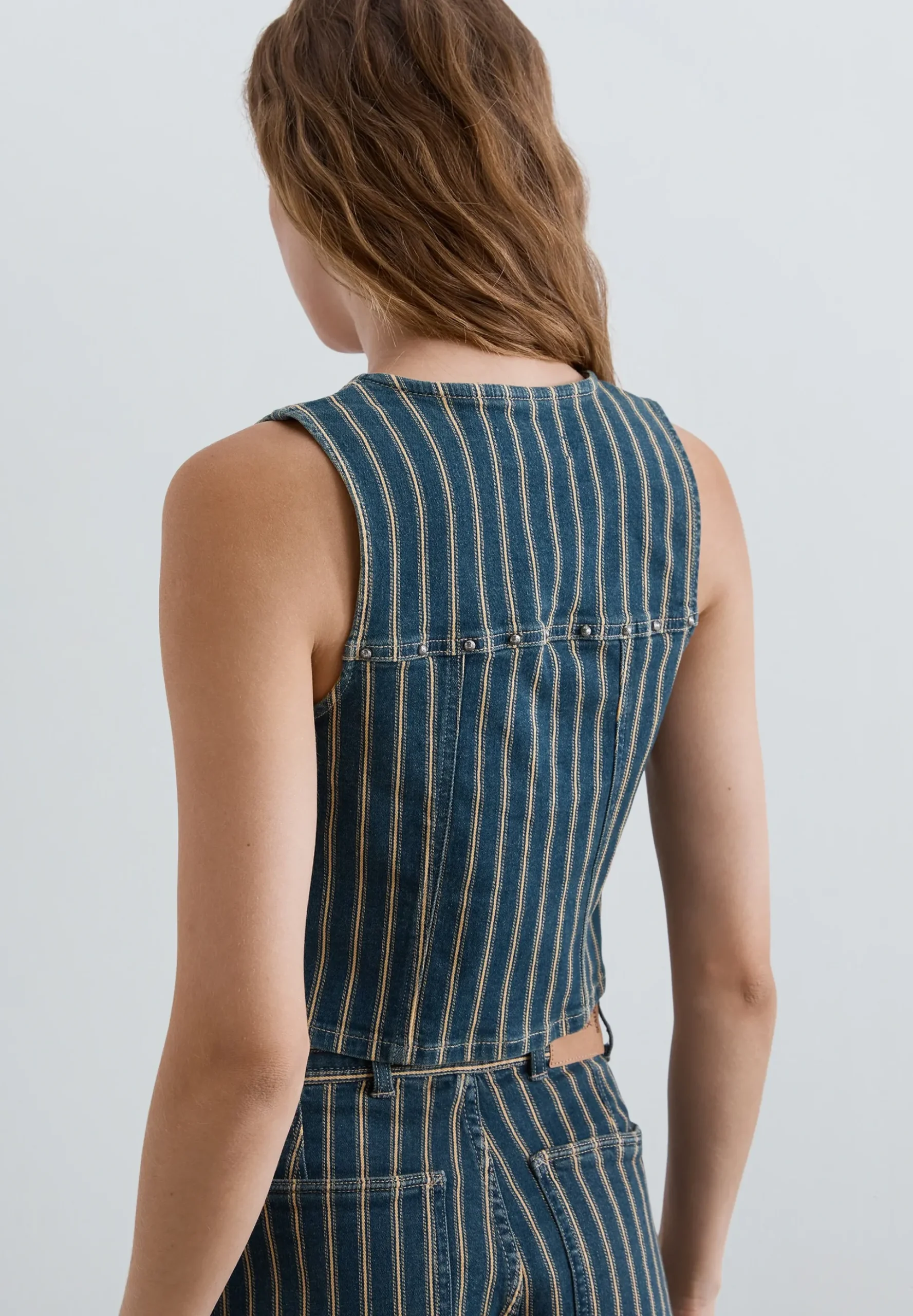 CHALECO DENIM RAYAS