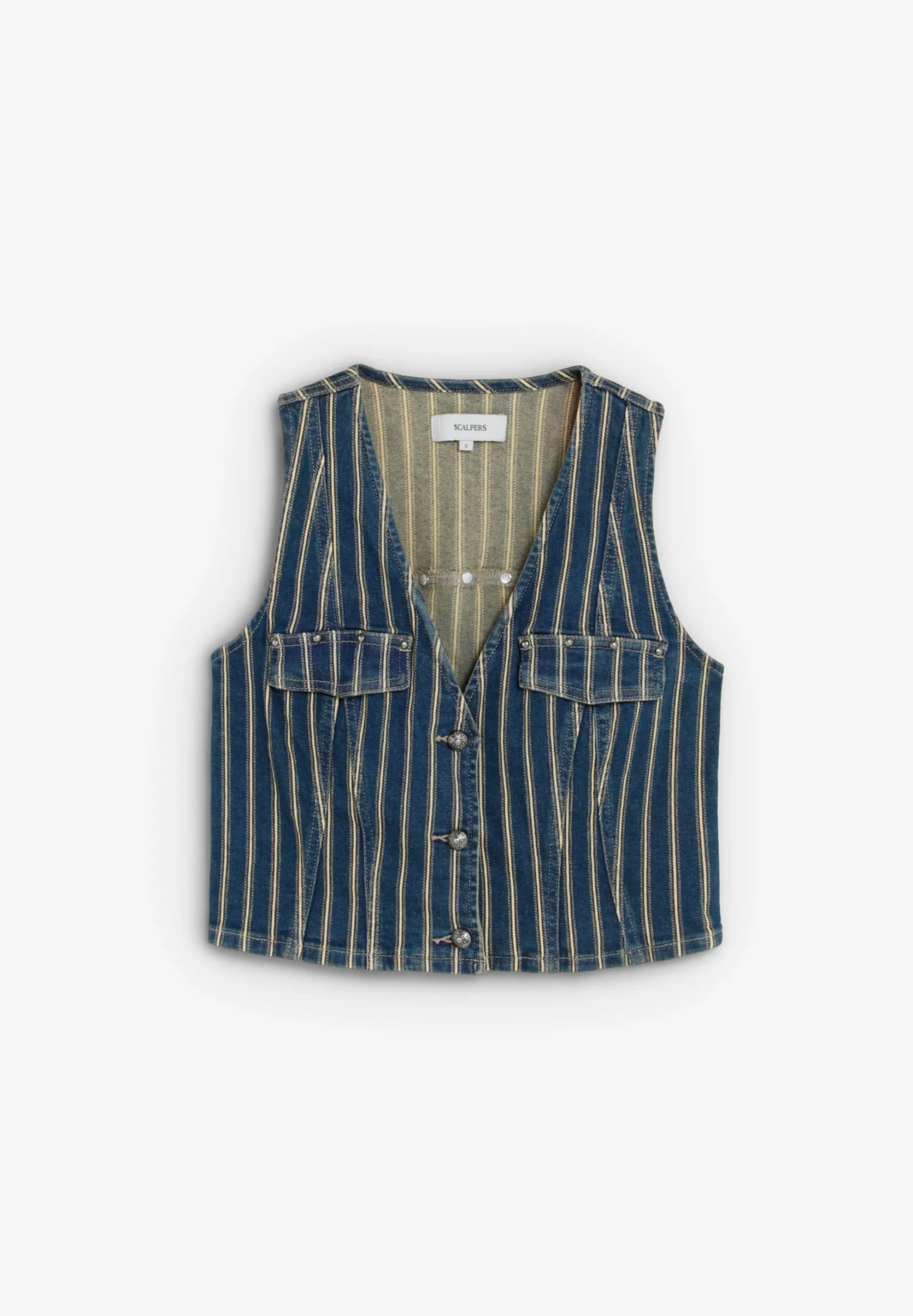 CHALECO DENIM RAYAS