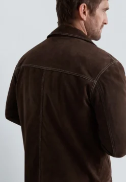 CHAQUETA ANTE COSTURAS CONTRASTE