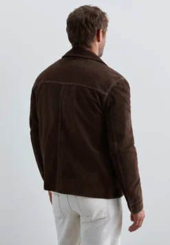 CHAQUETA ANTE COSTURAS CONTRASTE