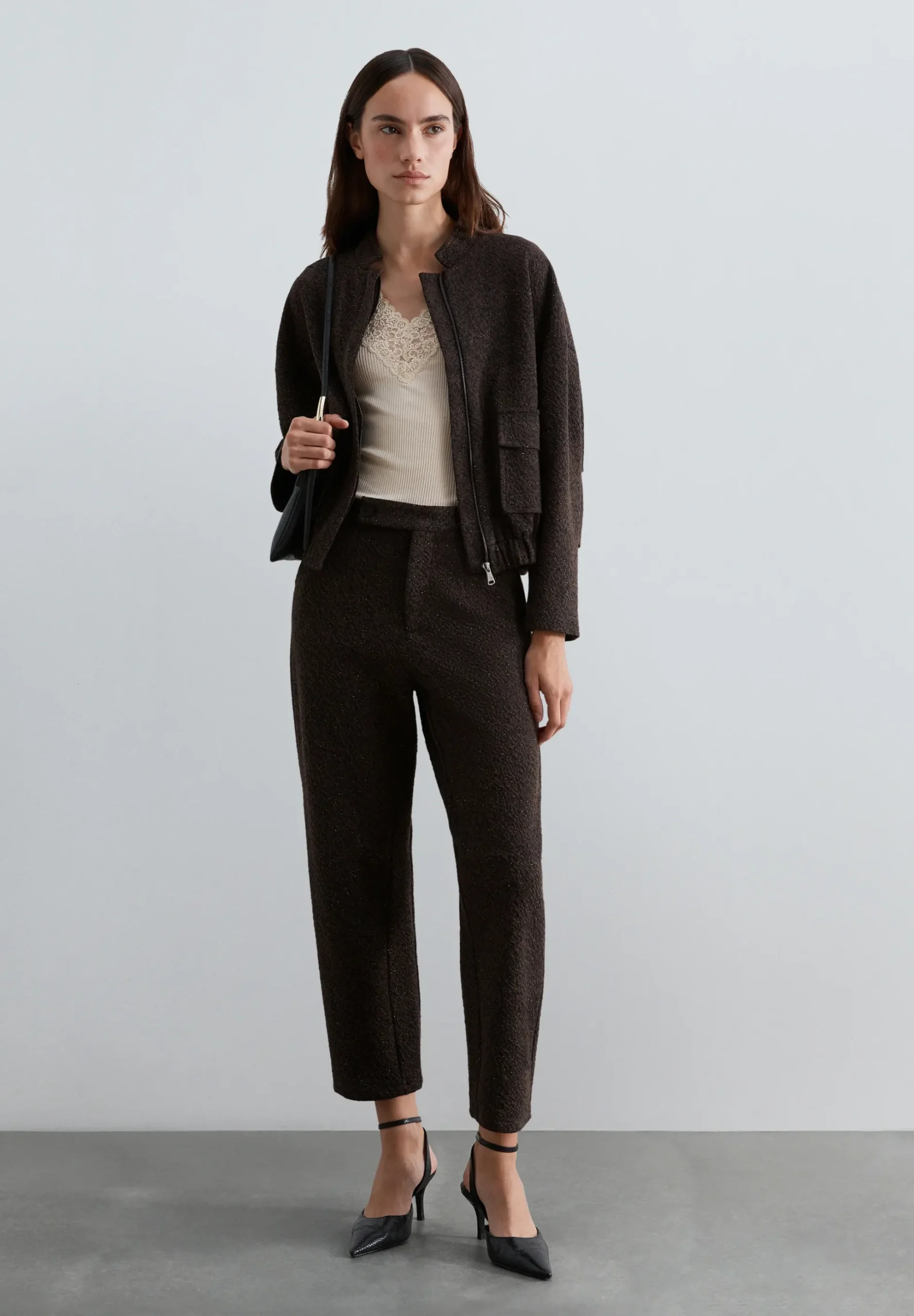 CHAQUETA BOMBER LÚREX