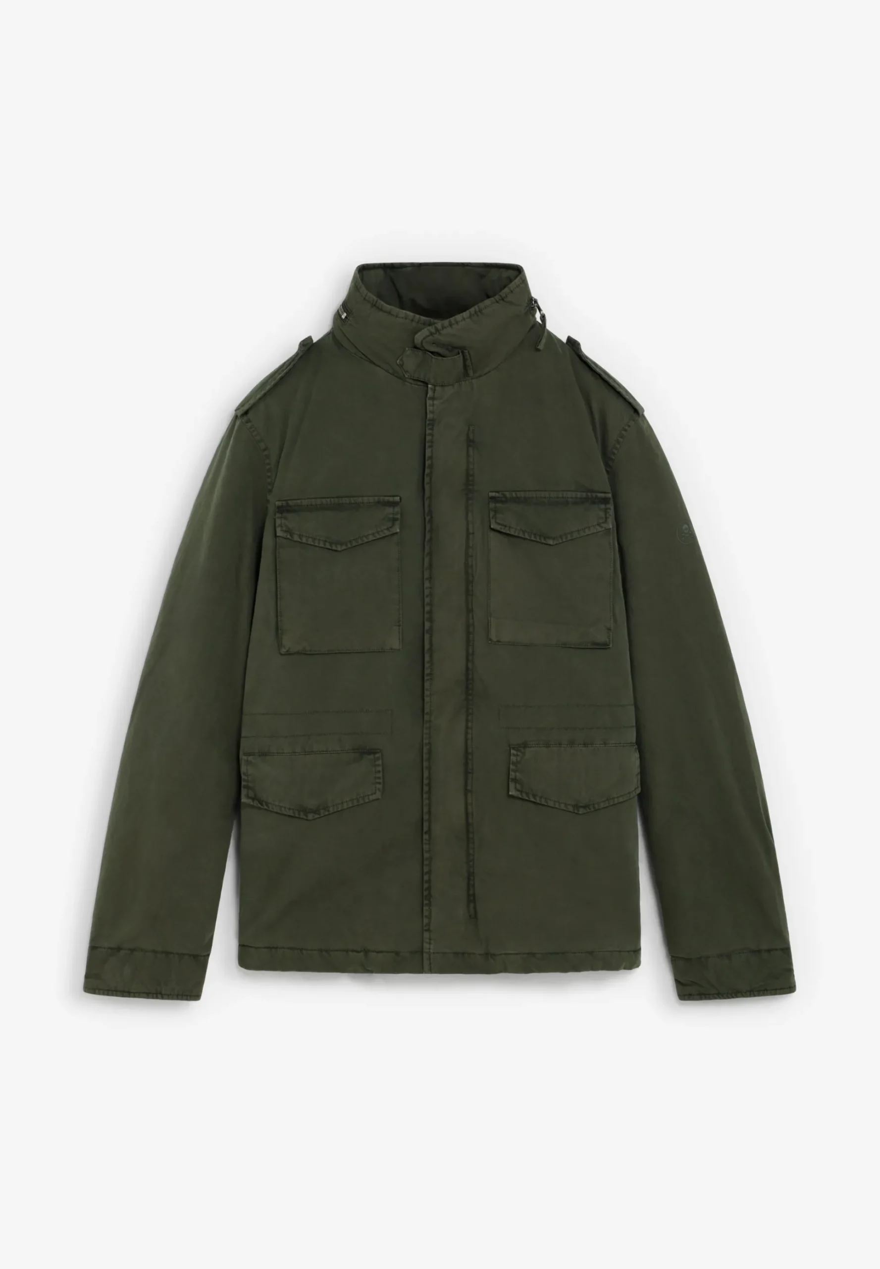 CHAQUETA MILITAR CAPUCHA OCULTA