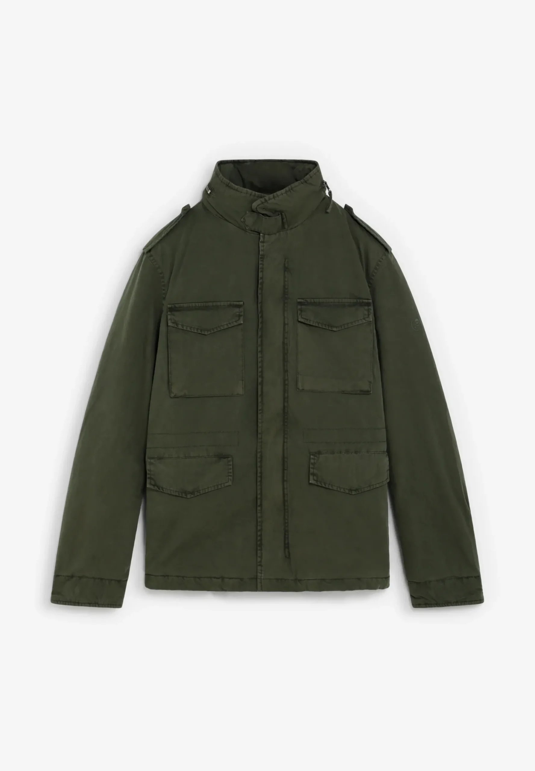 CHAQUETA MILITAR CAPUCHA OCULTA