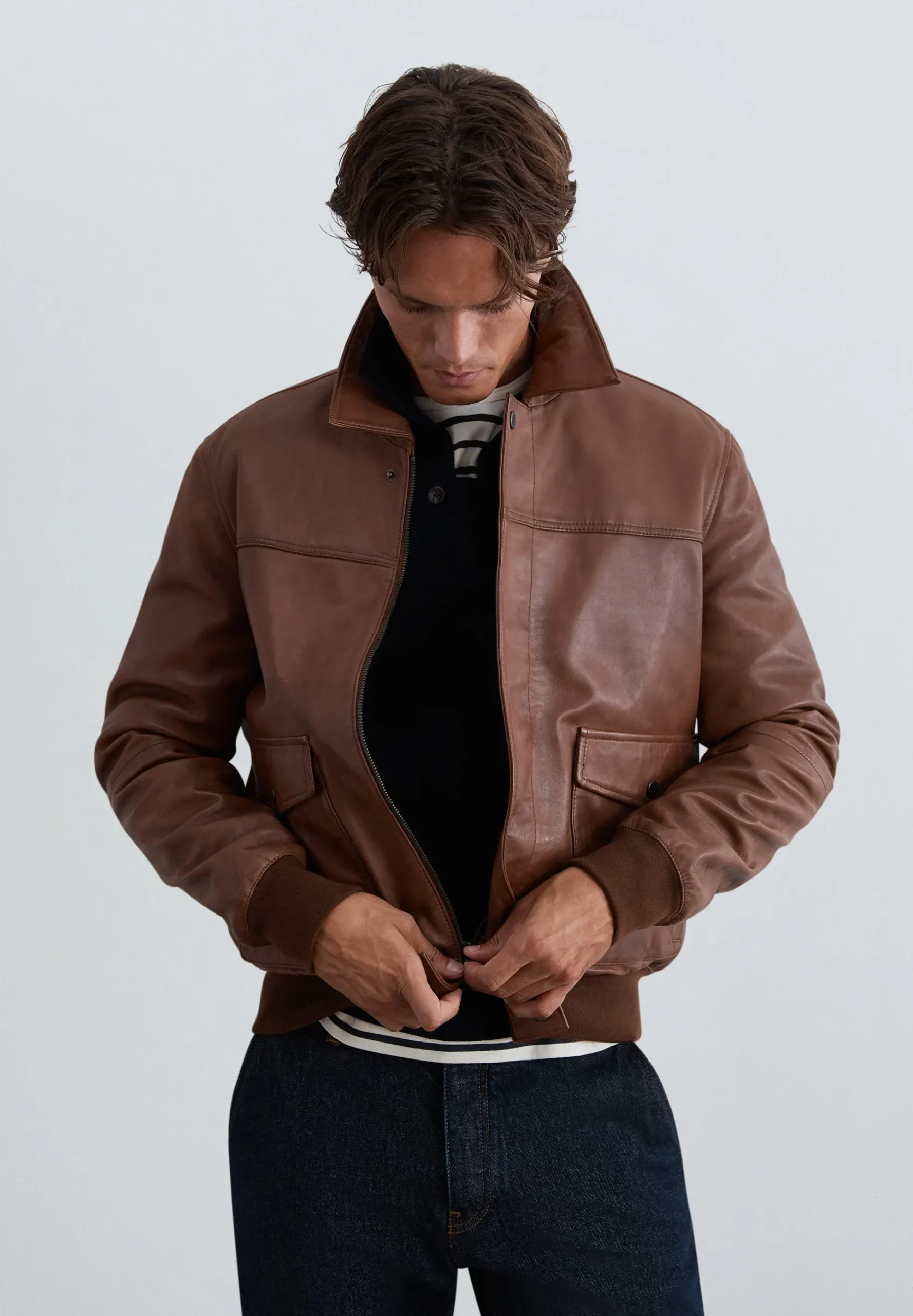 CHAQUETA PIEL BOLSILLOS