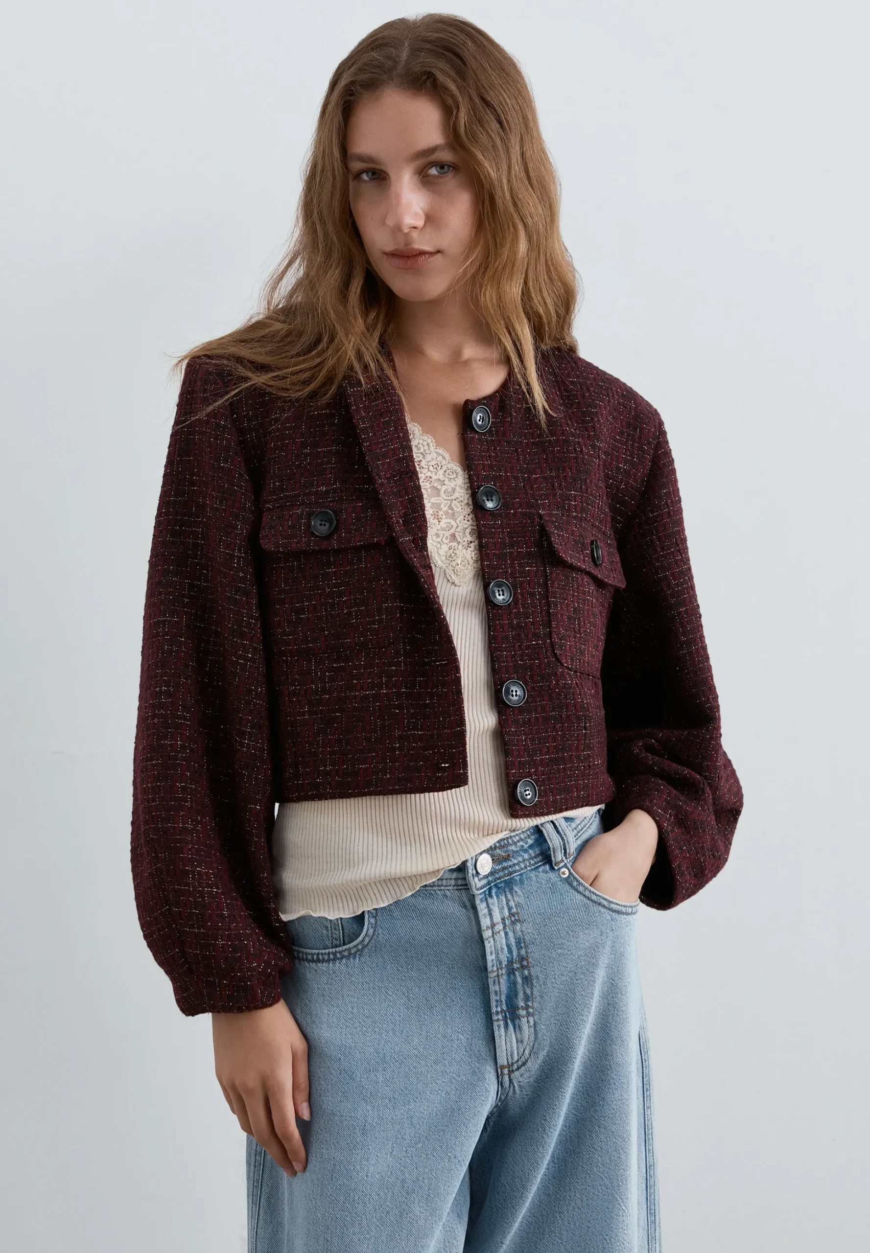 CHAQUETA TWEED HILO METALIZADO
