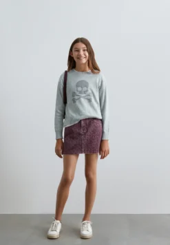 FALDA CORTA DENIM ESTAMPADA
