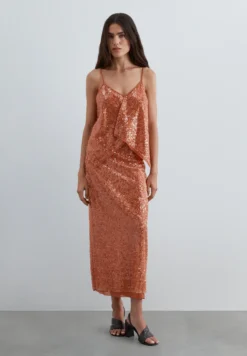 FALDA MIDI DE LENTEJUELAS