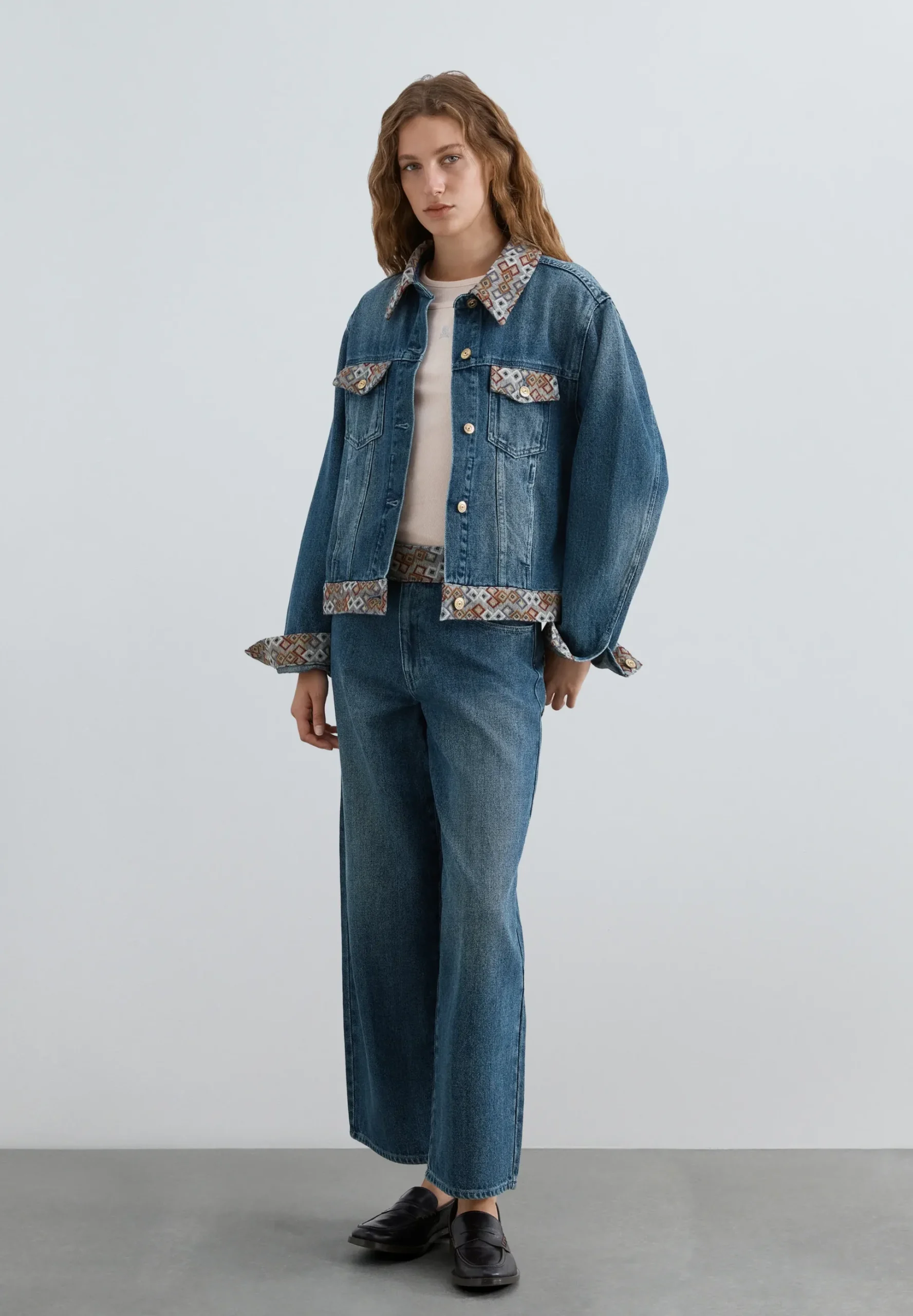 JEANS CULOTTE ESTAMPADO ÉTNICO