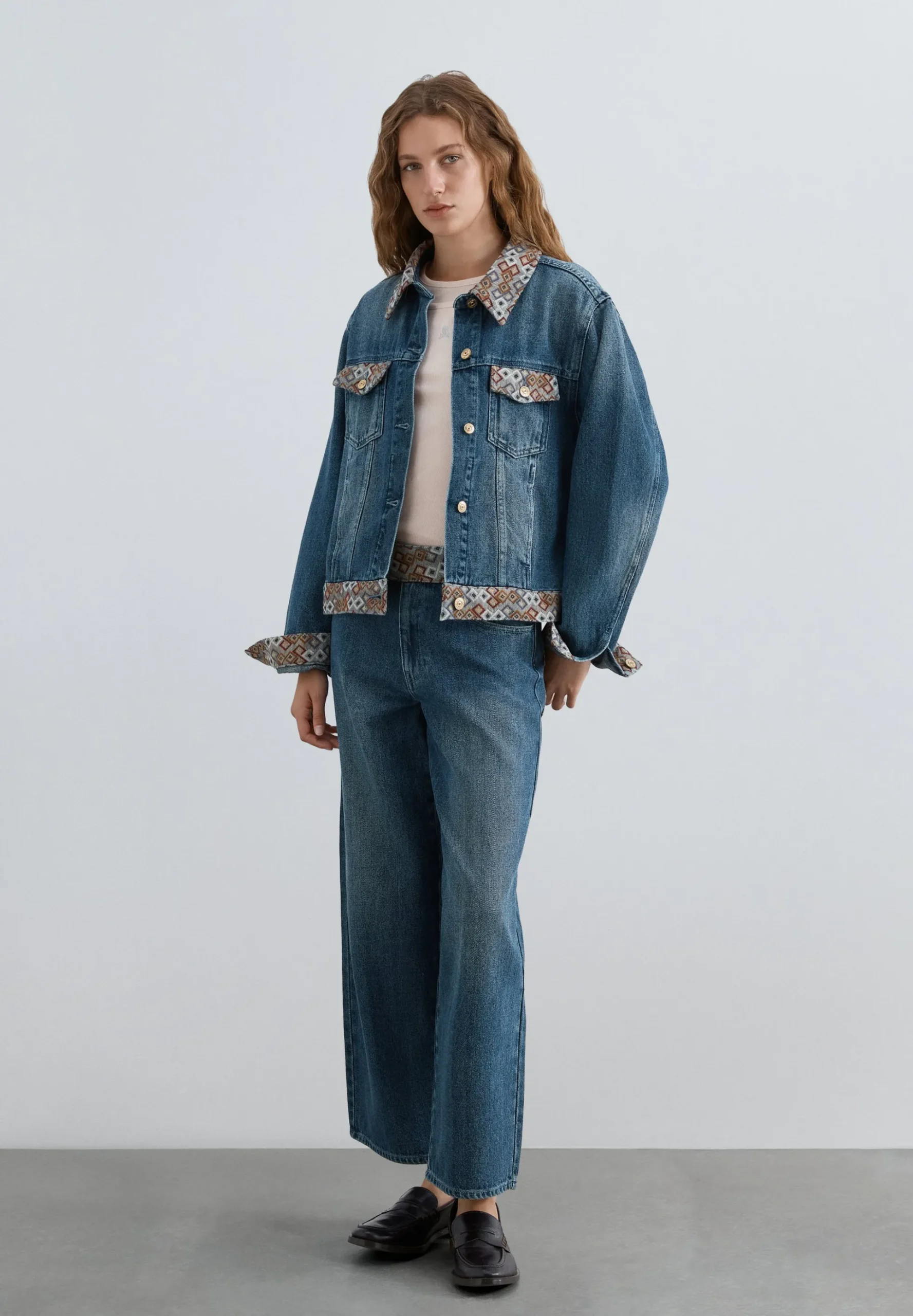 JEANS CULOTTE ESTAMPADO ÉTNICO
