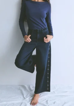 JEANS CULOTTE STUDS