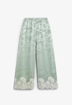 PANTALÓN JACQUARD CON ENCAJE