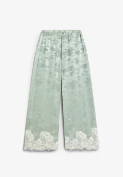 PANTALÓN JACQUARD CON ENCAJE