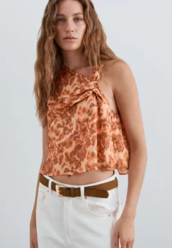 TOP DRAPEADO ANIMAL PRINT