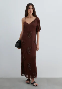 VESTIDO ASIMÉTRICO BORDADO ABALORIOS