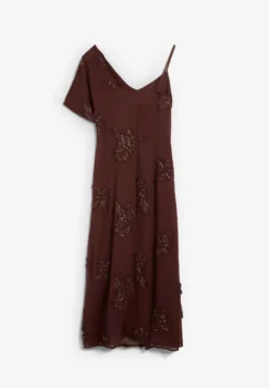 VESTIDO ASIMÉTRICO BORDADO ABALORIOS