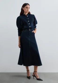 VESTIDO DENIM MANGAS VOLUMEN