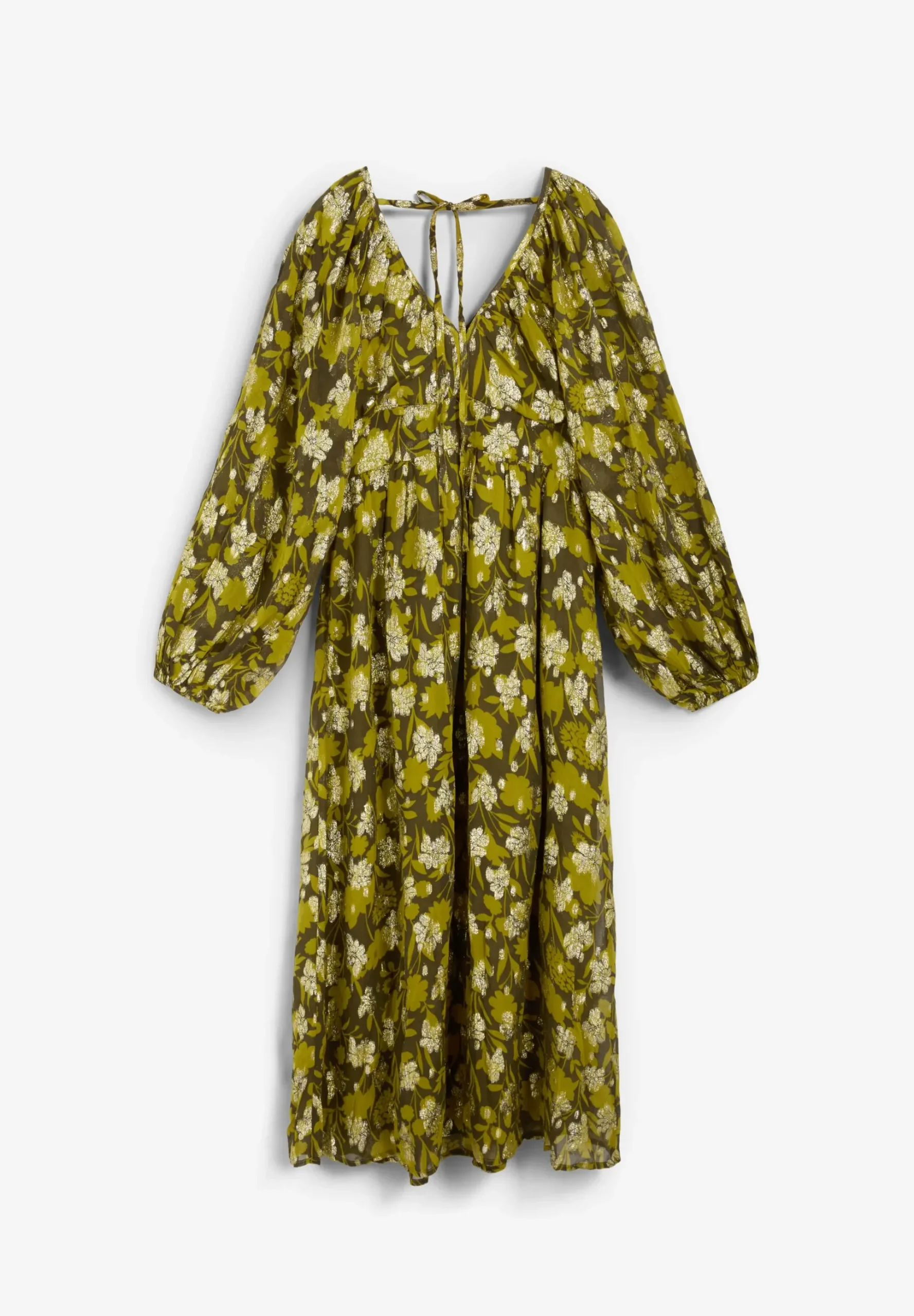 VESTIDO LÚREX ESTAMPADO FLORAL