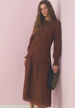 VESTIDO MANGA LARGA FRUNCES