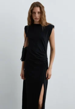 VESTIDO MIDI DRAPEADO LATERAL