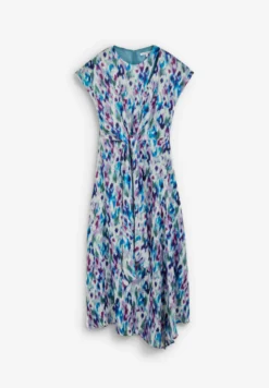 VESTIDO MIDI ESTAMPADO CON LAZADA